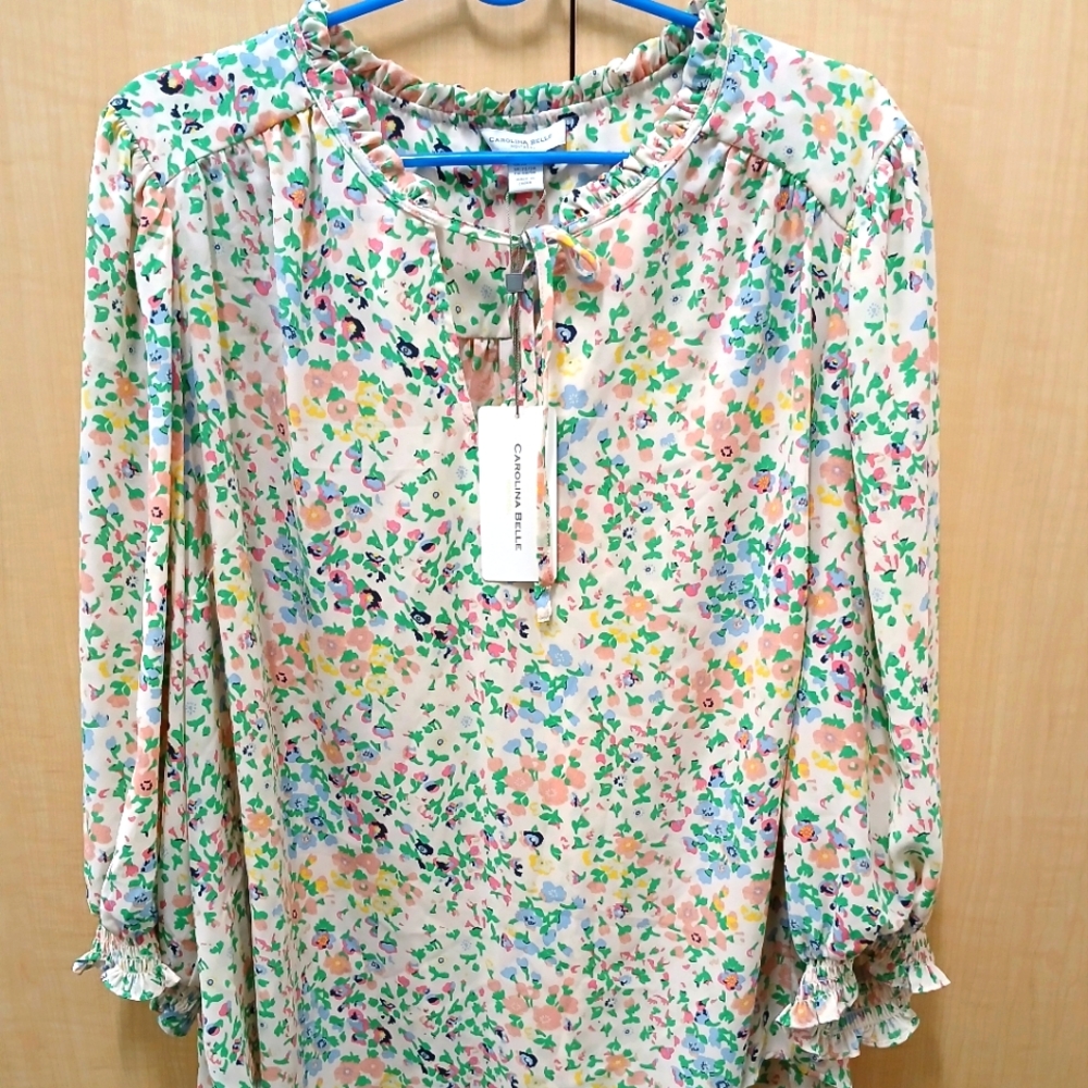 NWT Carolina Belle Montreal Floral Boho Cottagecore Blouse